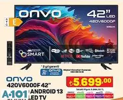 ONVO 42 FULL HD ANDROİD SMART LED TV AKILLI TELEVİZYON